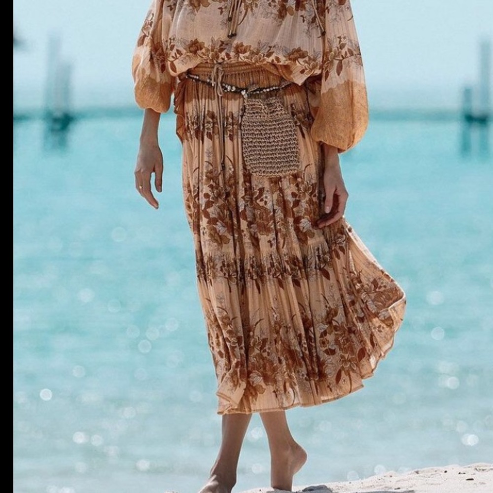Spell and the gypsy coco lei maxi skirt